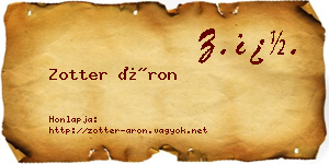 Zotter Áron névjegykártya